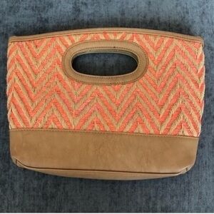 Rattan Clutch Bag Charming Charlie Chevron Handbag